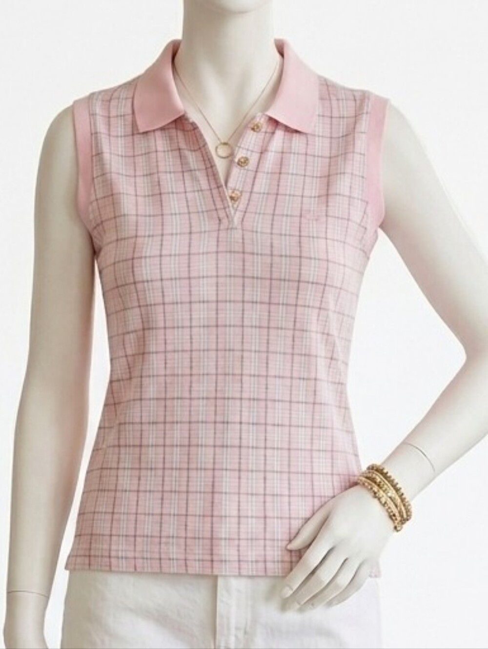 Burberrys of London VINTAGE Pink Nova Check Polo  Shirt Sz Medium